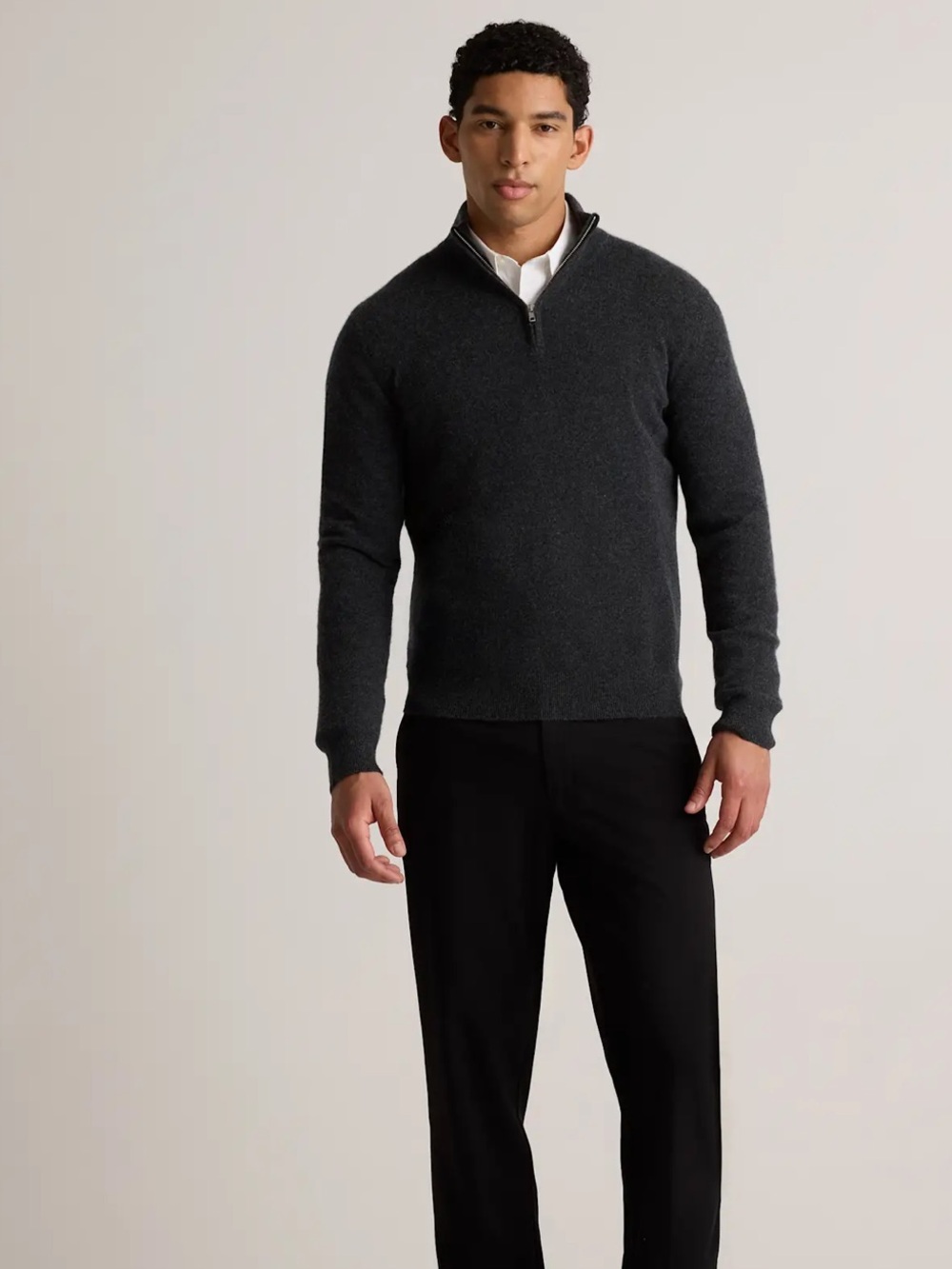 Quince Mongolian cashmere quarter zip sweater